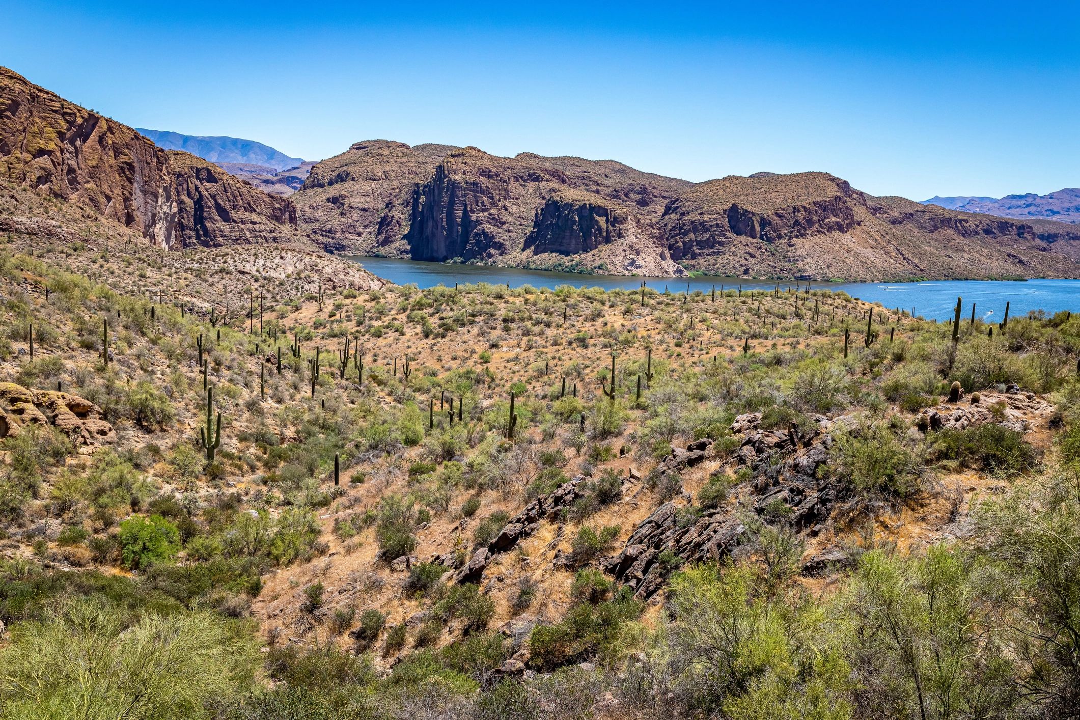 Saguaro Lake Arizona — turquoise desert reservoir Slingshot drive